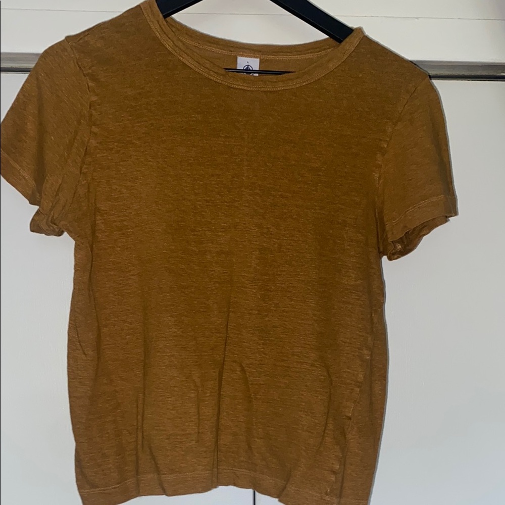 Petit Bateau Short Sleeve Tee in Mustard Brown
